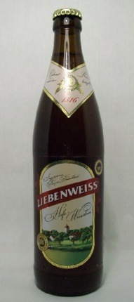 Фирменная бутылка пива Liebenweiss Hefe Weissbier