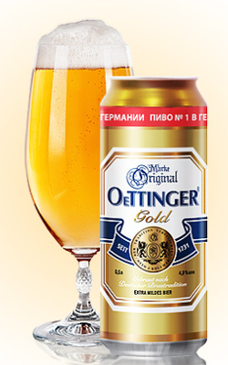 Баночка пива OeTTINGER Gold 