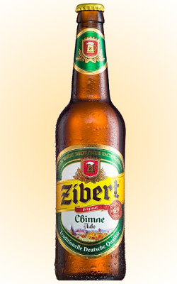 Фирменная стеклянная бутылка пива Zibert Светлое
